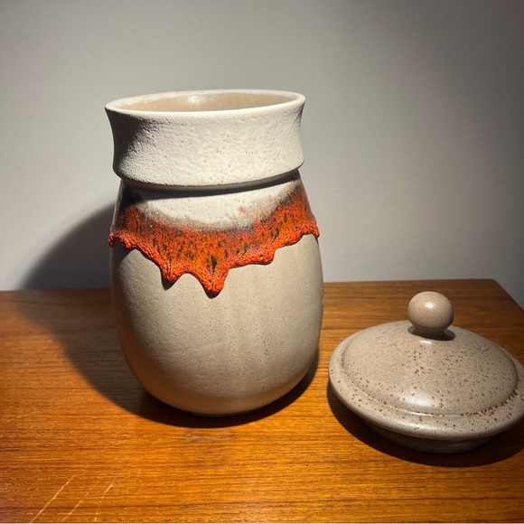 Vintage 1970s Laurentian Lava Drip Glaze Canister Large Jar Brutalist Pottery - Picture 7 of 15